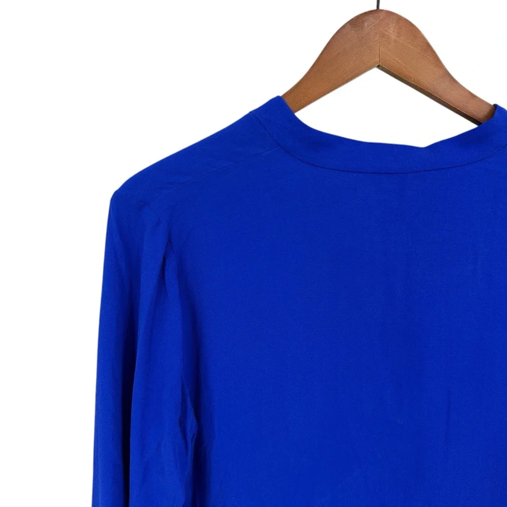 EILEEN FISHER Top Blouse Silk Tunic V-Neck Long Sleeve Hi-Low